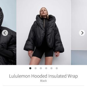 lululemon athletica Black Hooded Insulated Wrap